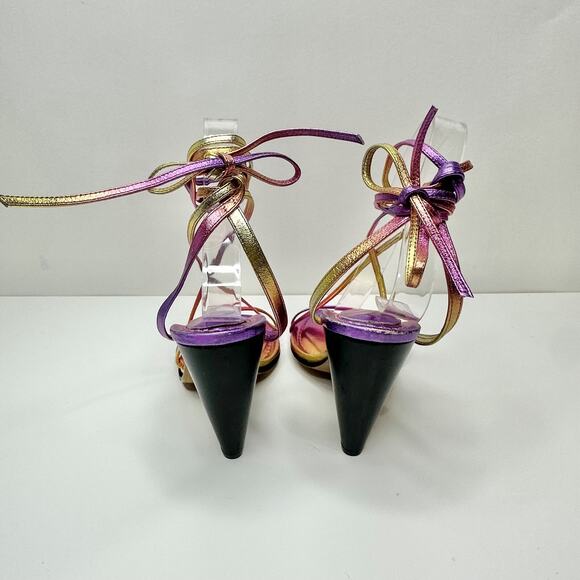 Isabel Marant Aliza 40/US 10 Strappy Ombre Metallic Pink Heel Sandals - Picture 8 of 12